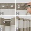 eachope Extra Long No Hooks Needed Linen Textured Shower Curtain