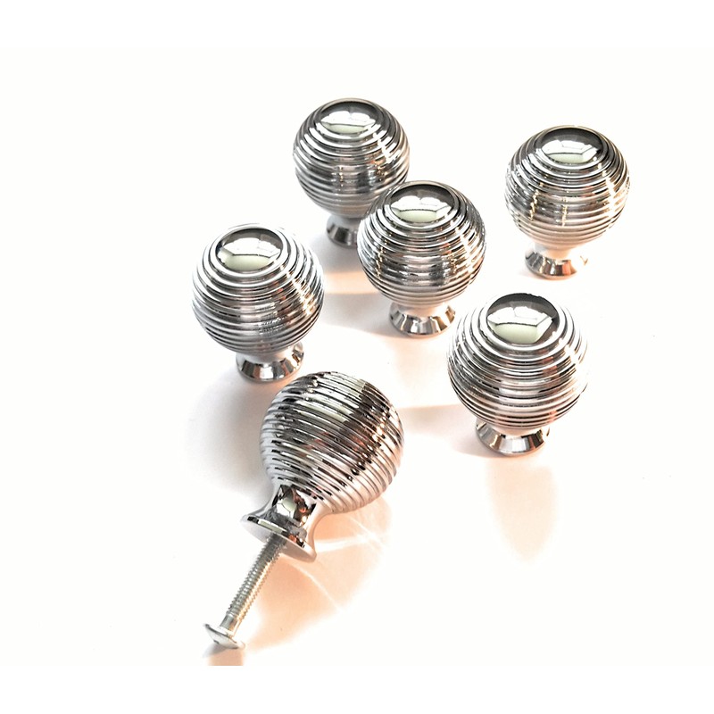 French Furniture Fittings Set of 6 Queen Anne Reeded -