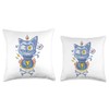 Cute Mad Monster Cat in a Sack Throw Pillow