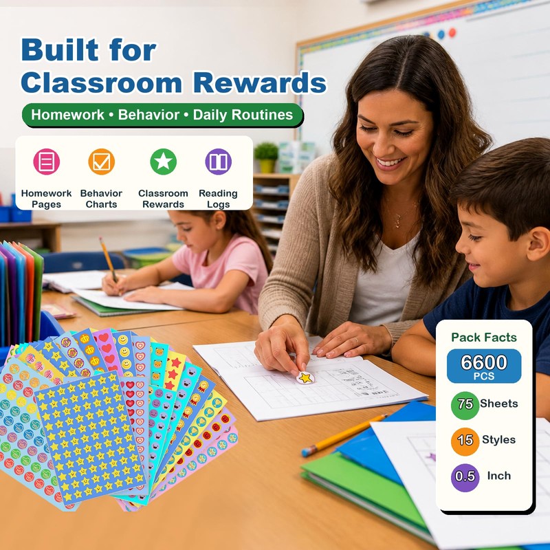 6600PCS Small Reward Stickers for Kids, Reward and Chore Chart