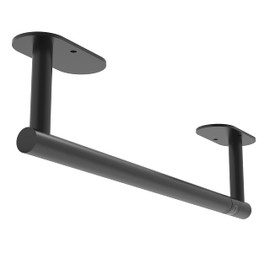 WZKALY Black Paper Towel Holder Under Cabinet, Self Adhesive or Wall Mounted SUS304 Stainless Steel Paper Towel Holder for Kitchen, Bathroom, Farmhouse, Barbecue and Laundry (Matte Black)
