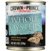 Crown Prince, Natural Whole Oysters Packed in Water, 8 oz