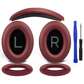SOULWIT Ear Pads Cushions + Headband + Silicone Earpads Cover Protector, Replacement Kit for Bose QuietComfort 45 (QC45)/QuietComfort SE (QC SE)/New Quiet Comfort Wireless Headphones - Burgundy
