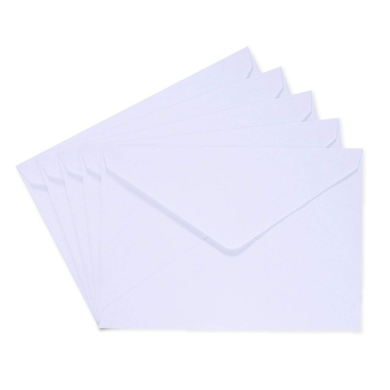 Vaessen Creative Envelopes, Small Rectangular, Set of 5, White, 6.3