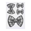4 x 'Scottish Tartan Bow Tie' Temporary Tattoos - Water