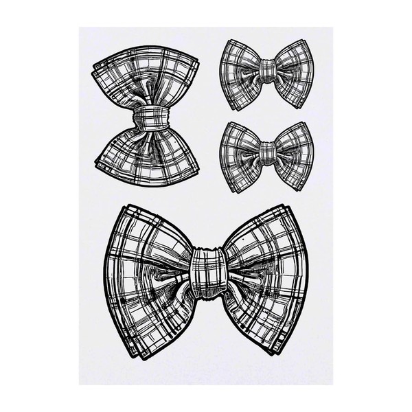 4 x 'Scottish Tartan Bow Tie' Temporary Tattoos - Water