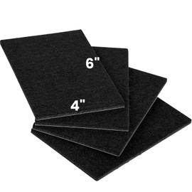 Large Felt Furniture Pads 6" x 4" Set of 4 Cut Furniture Felt Pads Sheets Black Square Self Adhesive Anti Scratch Heavy Duty 5mm Thick Floor Protector for Hardwood Floorfor Hardwood Floor