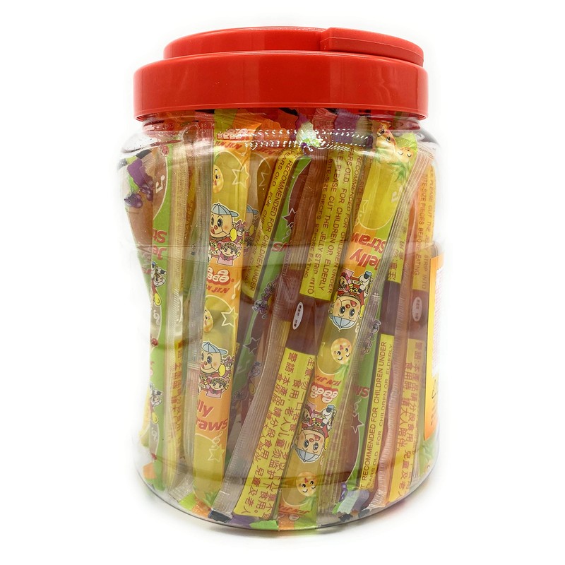 Jin Jin Fruit Jelly Filled Strip Straws Candy - Many