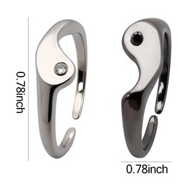 Borhmty Couples Rings for Women Men Open Heartbeat Rings Adjustable Matching Rings for Boyfriend Girlfriend Wedding Anniversary Birthday Gifts for Husband Wife Engagement Wedding Promise Ring