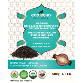 EcoEcho Organic Ceylon Black Tea - English Breakfast - Loose Tea - 500g / 1.1Lb