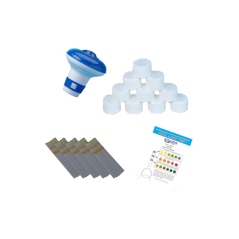 SUDS-ONLINE 20 Chlorine Tablets 20g + Test Strips + Floating