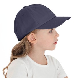 YAMEE Baseball Cap Unisex Children's Breathable Baseball Cap Children Cotton Peaked Cap Children Lightweight Sun Hat Children for Boys Girls Sun Protection Pure Colour Outdoor Recreation, darkblue, 52