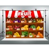 FHZON Fruit Supermarket Backdrop Summer Fruit Exhibition Harvest Season Strawberry
