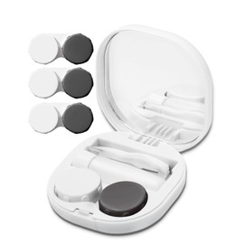 Vastsoon Contact Lens Case, Portable Contact Case with Contact Lens Applicator Tool and 3pcs Extra Solution Soaking Cases for Daily Vision Care and Outdoor Use, Travel Size (White)