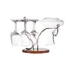 2-in-1 Red Wine Glass Rack & Wine Decanter Vintage Bronze
