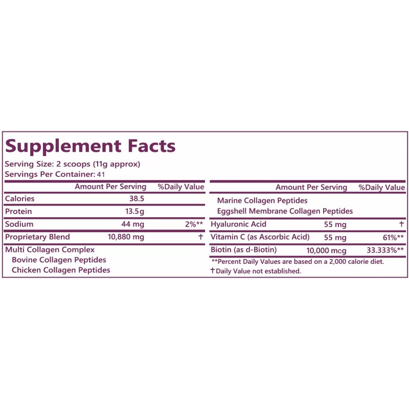 Eocute US Multi Collagen Peptides Powder-Hydroly - 2 lbs