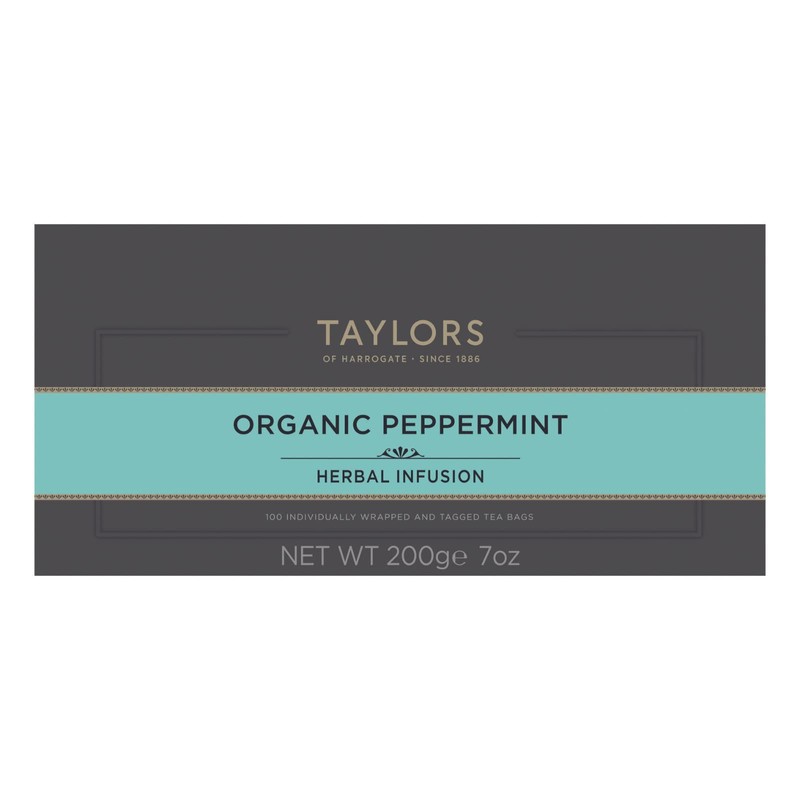 Taylors of Harrogate Organic Peppermint, 100 Tea Bags (Pack of