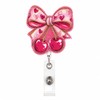 Badge Reel Cute Retractable ID Card Holders with Clip, Pink