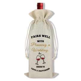 Ximalun Wedding Gifts Wine Bag Wedding Gifts for Couple Engagement Gifts Engagement Wine Bag Bridal Shower Gift Wedding Planning Gift Pairs Well with Planning a Wedding Wine Bag