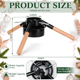 Sliner Christmas Tree Stand Christmas Tree Base Holder Stand for 8ft Tree Christmas Tree Decorations Fits up to 4.3" Less Real and Artificial Tree Base Stand for Xmas Tree up to 120 Lbs (Black)