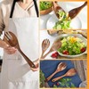 2 Pieces Wooden Salad Servers Salad Mixing Dinner Fork and