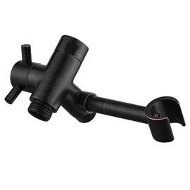 PDPBath Solid Brass Shower Arm 3 Way Shower Diverter Valve for Hand Held Showerhead and Fixed Spray Head, G1/2 Universal Connection - Oil Rubbed Bronze