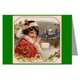 Six Greeting Cards Of Witsch And Schmitt - Christmas Holiday Ephemera, Showing Girl With Heralding Trumpet Boxed Set