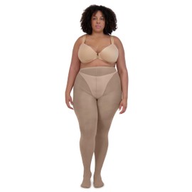 LISSELE Liselle Compression Pantyhose for Women, Plus Size Pantyhose for Curvy Women, Extra Support Sheer Tights, Breathable Women's Stockings, Elastic Waistband, Microfiber Material, Taupe