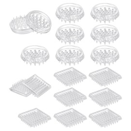 sourcing map 18 Pcs Carpet Protectors Spiked Caster Cups 1.89" Round and Square Spiked Furniture Cup Furniture Carpet Protectors for Furniture Legs Table Chair Sofa