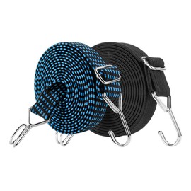 Set of 2 Bike Bed Elastic Cords Elastic Bands Bungee Cord Luggage Rope Hook Ends Telescopic Bicycle Cargo Vehicle Cargo Cradle (Black/Black Blue)