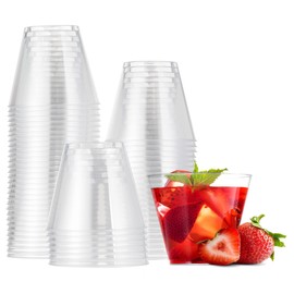 MATANA 30 Hard Plastic Party Cups, Plastic Cups, 255 ml / 9 oz - Reusable Plastic Cups, Cocktail Glasses, Cocktail Cups for Birthdays, Weddings & Parties - Elegant and Stable