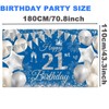 180*110cm Happy 50th Birthday Banner Men Women,Navy Blue Sliver 50th