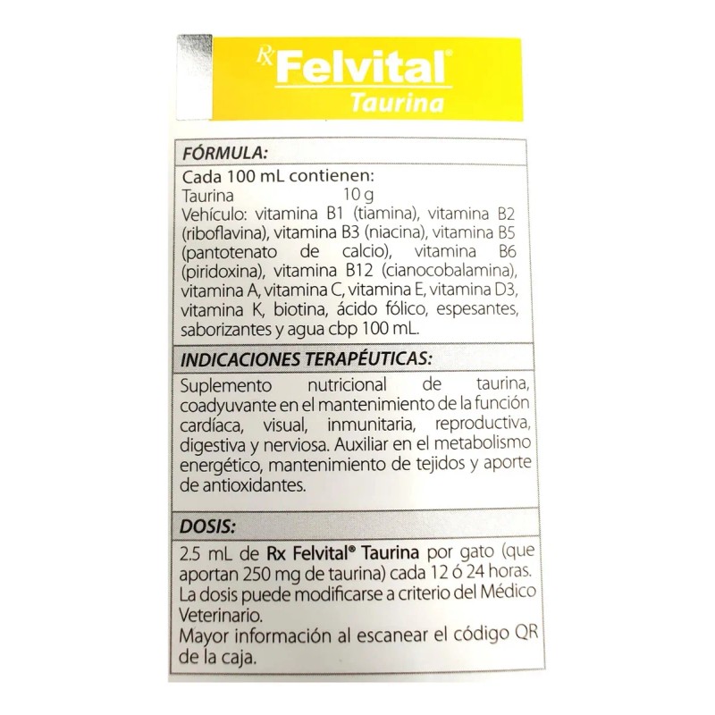 Holland Felvital Taurina, Vitaminas Y Antioxidantes P/gatos
