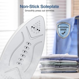 Sundu Mini Travel Iron with Steam,1000W Portable Non-Stick Soleplate Steam Samll Iron for Quilting & Sewing,300 Microsteam Holes,90ml water tank,lockable safety base,Digital Temperature Control