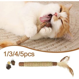 Silvervine Sticks for Cats,Natural Catnip Chew Toys for Kittens Teeth Cleaning,Cat Chew Toy for Dental Care,Cat Chew Sticks for Chewers,Edible Matatabi Cat Chew Sticks Toys（It is About 23 cm Long）