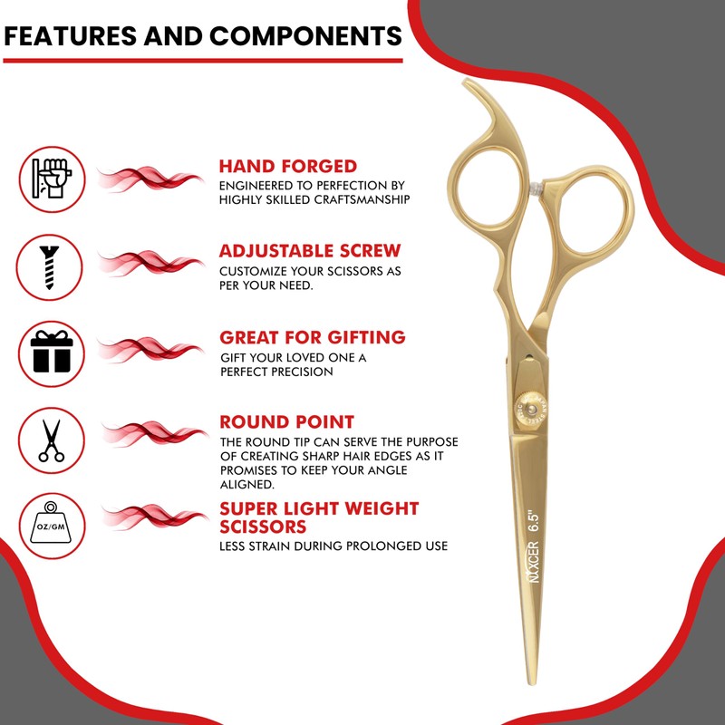Nixcer Hair Cutting Scissors -Sharp Razor Edge Blade Hair Shears