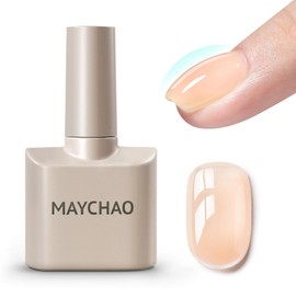 MAYCHAO 7-in-ONE Clear Nude Builder Nail Gel, 15ML Builder Base Strengthening Gel UV/LED Building Nail Gel in a Bottle for Nail Repair Nail Strengthen Hard Gel Builder Nail Extension Gel Builder