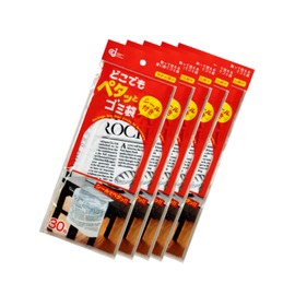 Chemical Japan DPT-30S Anywhere Garbage Bags with Seals, 150 Sheets (30 Sheets x 5 Sets) Convenient Paste and Use Bags, Trash Bags, Trash Bags, English Letters