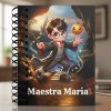 Agenda Escolar 26-27 Personalizada Maestra 2025 2026 17x21