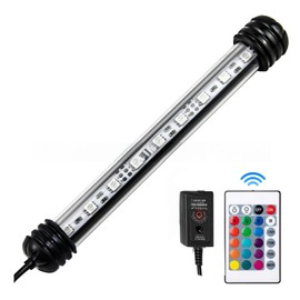 LED Timer Aquarium Lighting Colourful Colour Changing Strip with Remote Control for Adjustable Brightness Underwater Lighting for Aquariums IP67 Waterproof Light for Fish Tank Plant (29 cm)