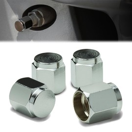 8Pcs Universal Polished Aluminum Tire Rim Valve Air Port Dust Cover Stem Caps, Anodized & Powdercoated, Hexagon Style, Silver Color