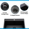 18x18 inch Drop in Bar Sink Black, Topmount Stainless Steel