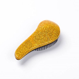 Glide Detangling Brush for Adults and Children Hair - Glitter Detangler Hairbrush for Natural, Wet, Dry, Fine, Curly, Thick, Straight, Afro Hair Styling Brush, Gold