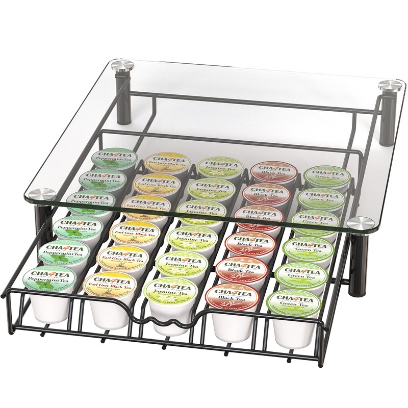 Deco Brothers Crystal Tempered Glass K-Cup Holder Drawer for 30
