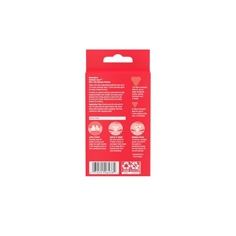Neutrogena Stubborn Acne Ultra-Thin Blemish Patches, Acne Pimple Patches, Ultra-Thin