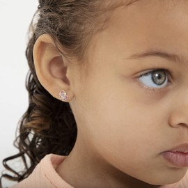 14k Yellow Gold Unicorn Screw Back Earrings for Young Girls & Preteen - Small Magical Multicolor Unicorn Stud Earrings for Little girls - Fun & Fashionable Unicorn Earrings for Kids