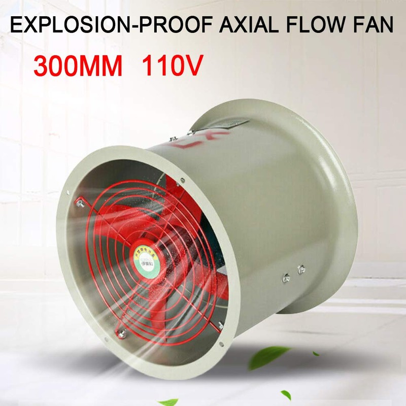 BIXIBIN 12-Inch Explosion-Proof Axial Fan, Ventilation Fan Cylinder Pipe Spray