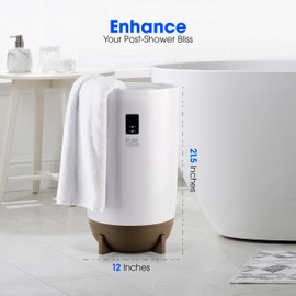 PURE CLEAN Towel Warmers Bucket, with Customized Fragrance for Spa and Bathroom, Luxury Towel Heater Gifts for Him & Her, Auto Shut Off, Fits 2 Large Towels, Blankets, Bathrobes, PJ's (Taupe)