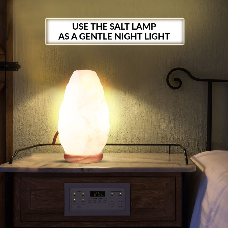 Himalayan Glow White Salt Crystal Lamp, Natural Salt Night Light,