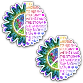 (2 Pack) Women Strong Girls Hippie - I'am The Storm Gift Vinyl Decal Sticker - 4 Inches - Funny Waterproof Stickers for cars trucks Window Back Tablet Laptop Waterbottle Hard Hat Bumper Adults Trucks